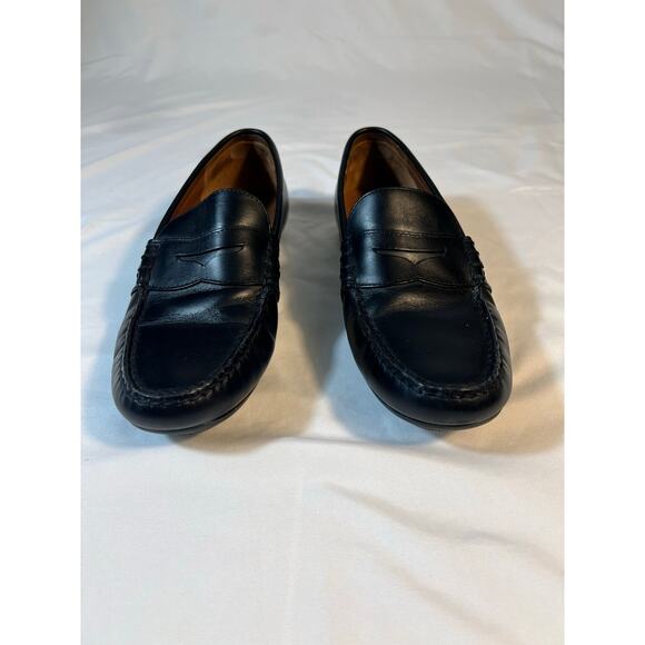 Polo Ralph Lauren Reynold Black Leather Loafers Men’s Slip On Driving Shoes - Picture 3 of 6